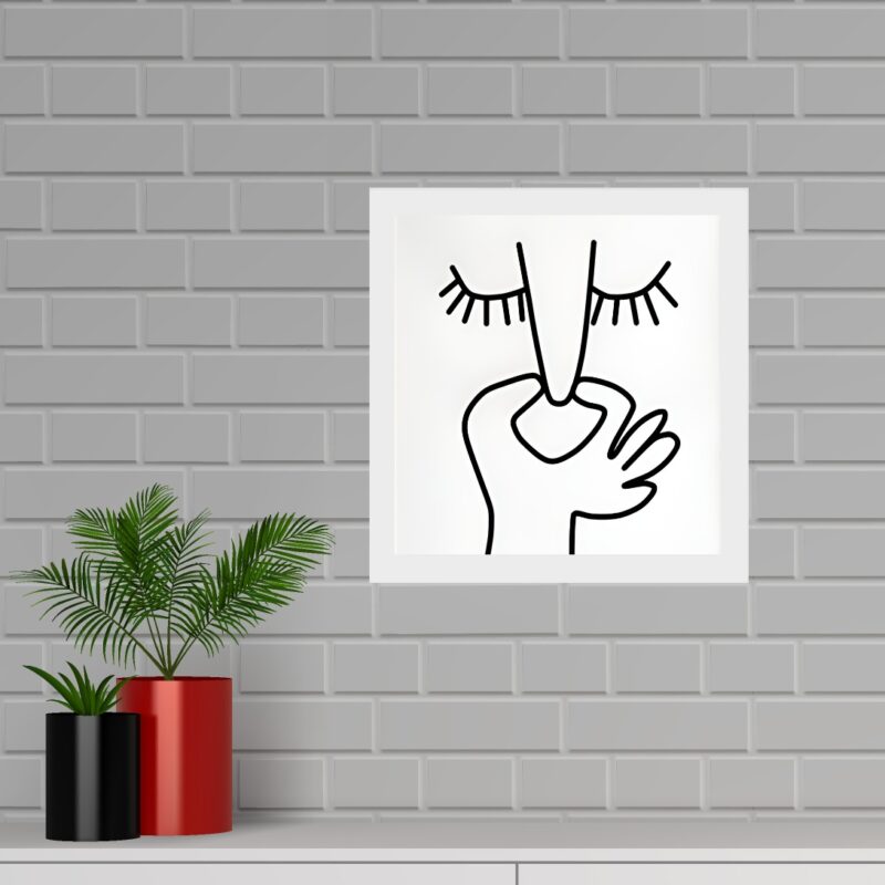 Quadro Quadrado Banheiro Minimalista - 33x33 Cm
