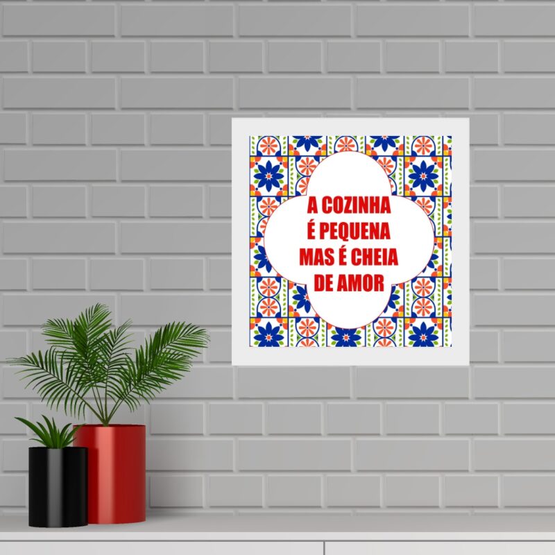 Quadro Quadrado Cozinha Cheia Amor - 33x33 Cm