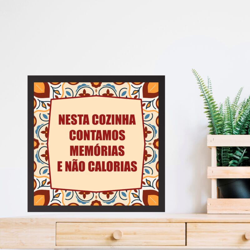 Quadro Quadrado Cozinha Memórias - 33x33 Cm