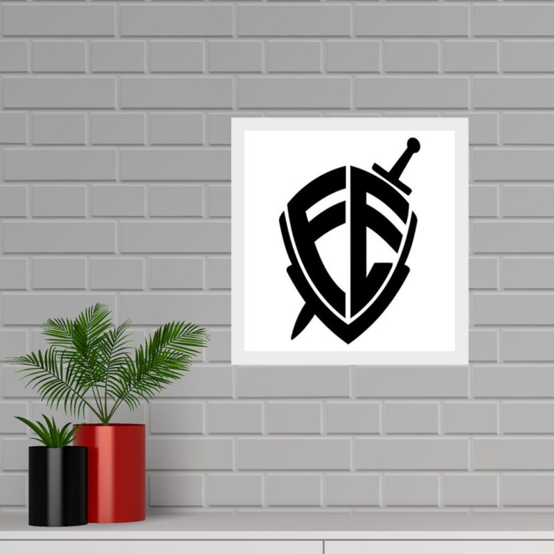 Quadro Quadrado Escudo Fé - 33x33 Cm