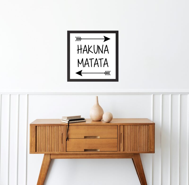 Quadro Quadrado Hakuna Matata - 33x33 Cm - Quadros Online