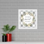 Quadro Quadrado Home Sweet Home Cinza - 33x33 Cm
