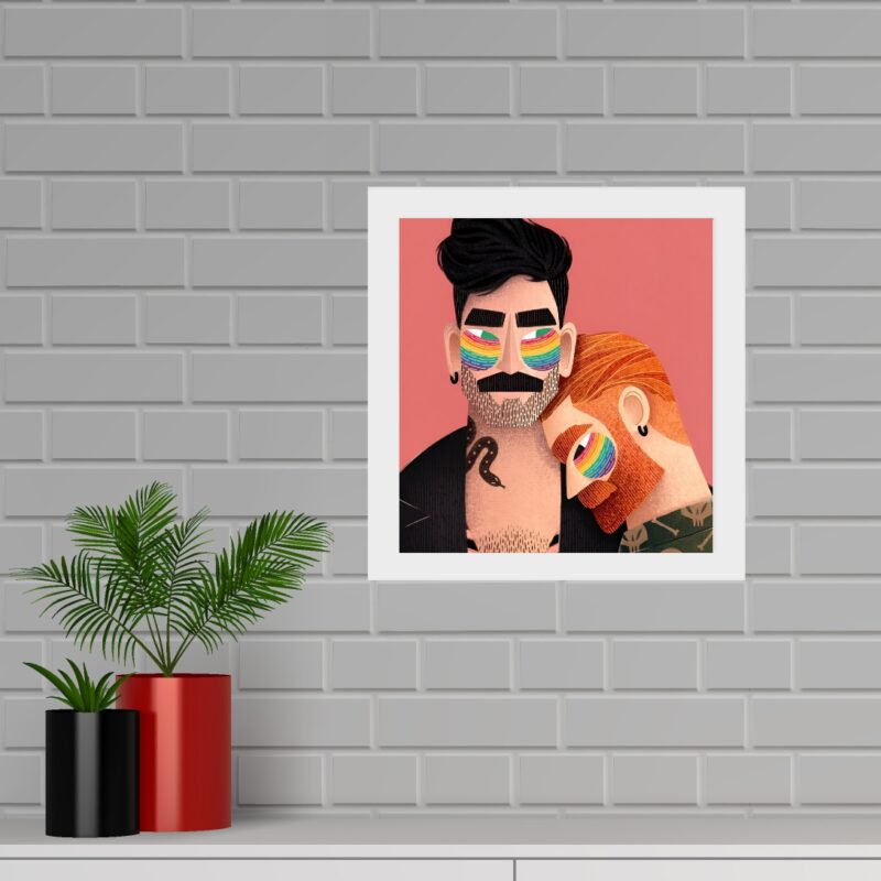 Quadro Quadrado LGBT Gays - 33x33 Cm
