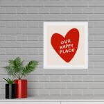 Quadro Quadrado Our Happy Place - 33x33 Cm