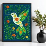 Quadro Beija-Flor Colibri Floral Farm