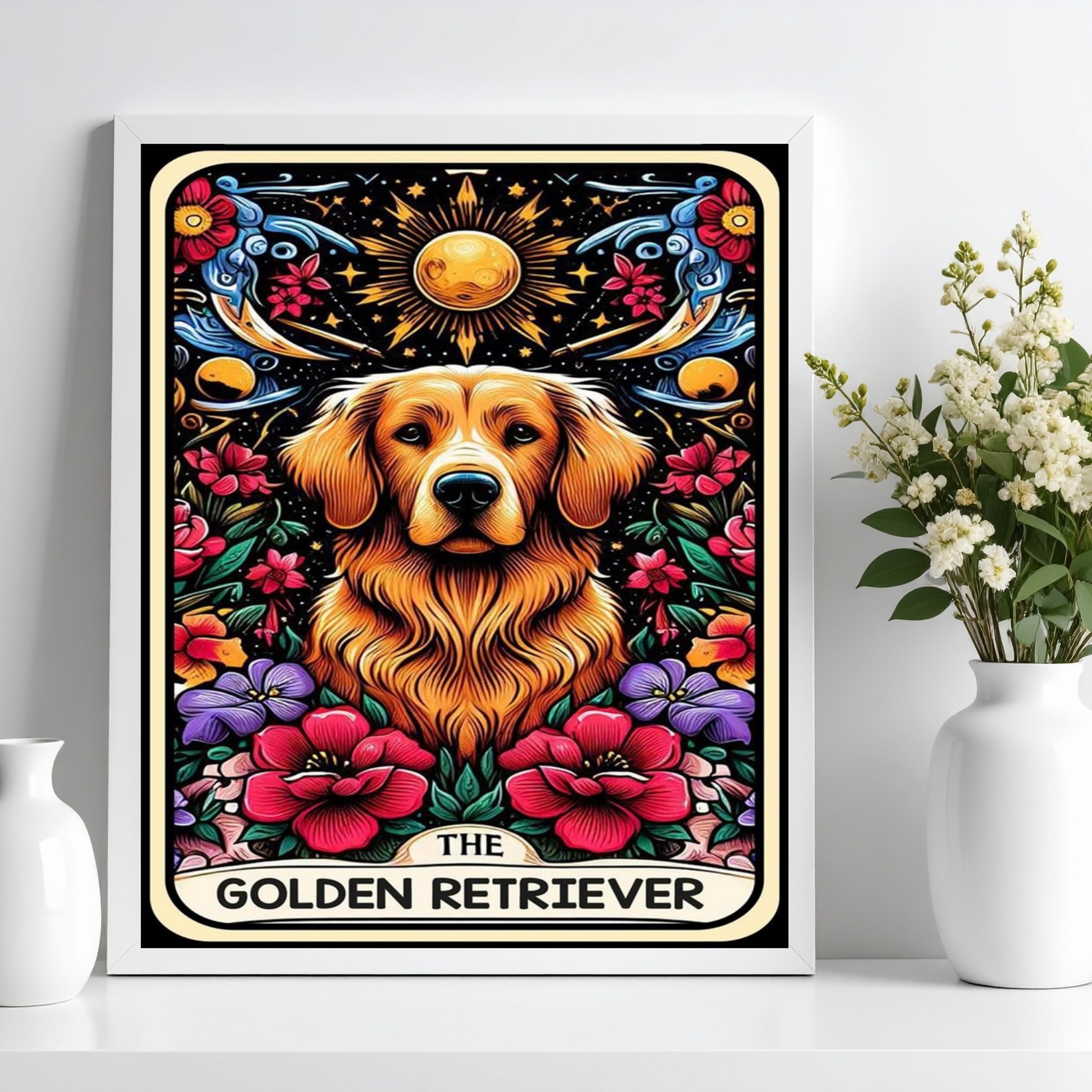 Quadro Carta Tarot - The Golden Retriever b