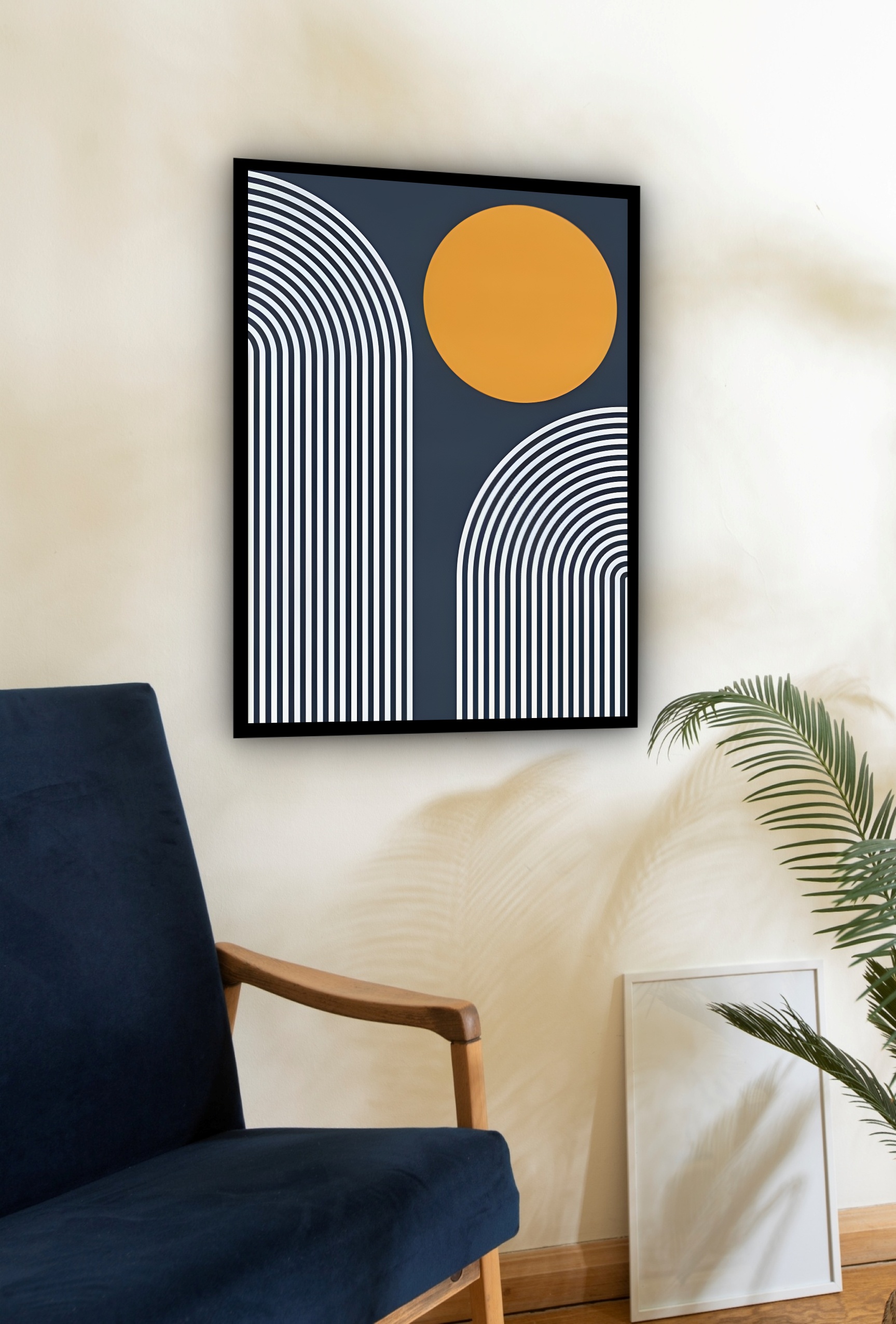 Quadro Decorativo Abstrato Círculo Espirais - 70x50 cm