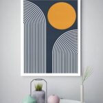 Quadro Decorativo Abstrato Círculo Espirais - 70x50 cm