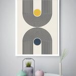 Quadro Decorativo Abstrato Círculos Espirais - 70x50 cm