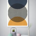 Quadro Decorativo Abstrato Círculos Espiral - 70x50 cm