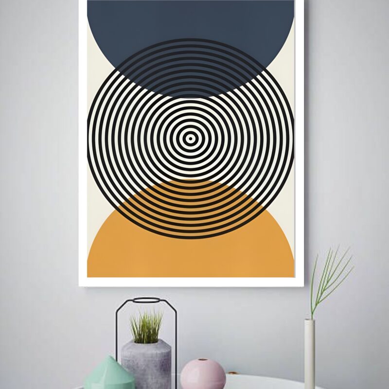 Quadro Decorativo Abstrato Círculos Espiral - 70x50 cm