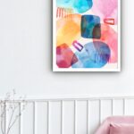 Quadro Decorativo Abstrato Cores Molas - 70x50 cm