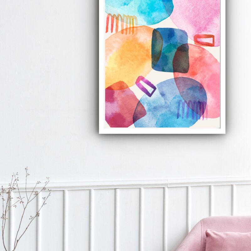 Quadro Decorativo Abstrato Cores Molas - 70x50 cm