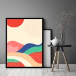Quadro Decorativo Abstrato Cores Ondas - 70x50 cm