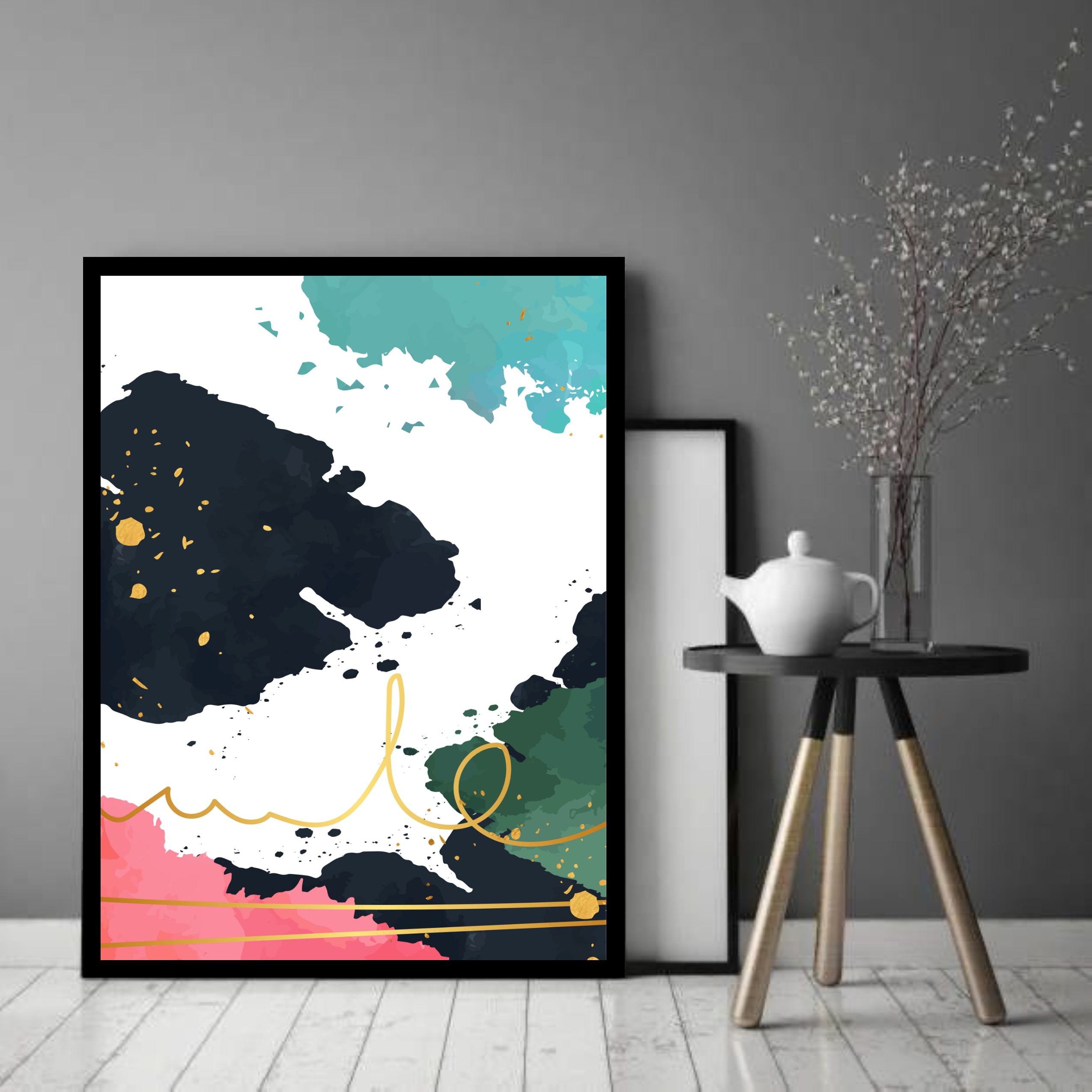 Quadro Decorativo Abstrato Cores Pintura - 70x50 cm
