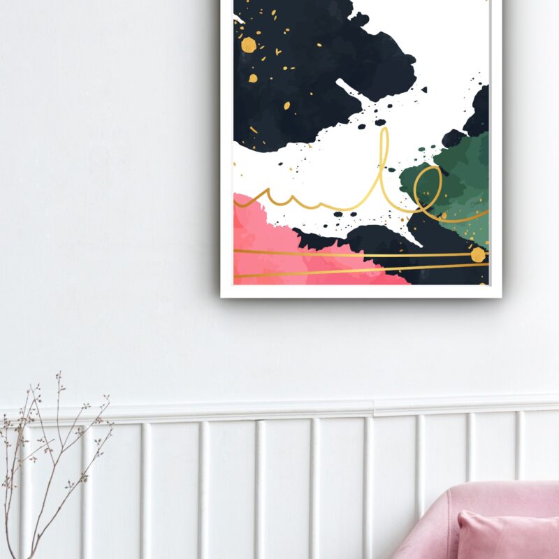 Quadro Decorativo Abstrato Cores Pintura - 70x50 cm