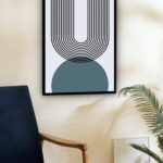Quadro Decorativo Abstrato Espiral Circulo Cinza - 70x50 cm