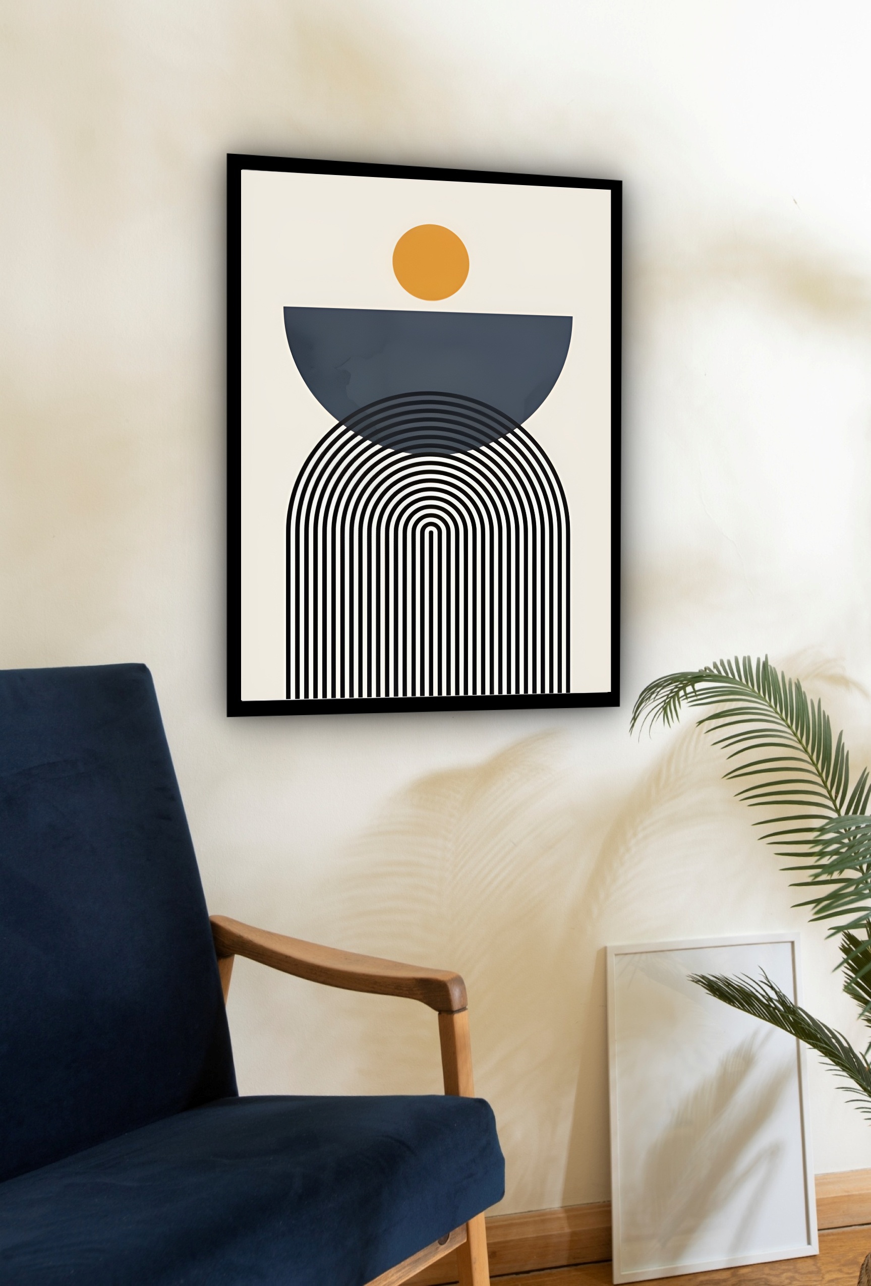 Quadro Decorativo Abstrato Espiral Círculos - 70x50 cm