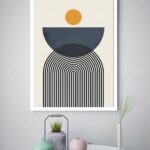 Quadro Decorativo Abstrato Espiral Círculos - 70x50 cm