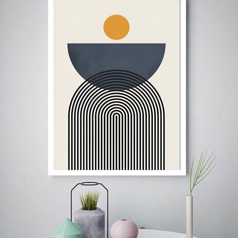 Quadro Decorativo Abstrato Espiral Círculos - 70x50 cm