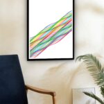 Quadro Decorativo Abstrato Fios Coloridos - 70x50 cm