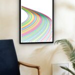 Quadro Decorativo Abstrato Fios Coloridos Caminho -70x50cm