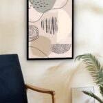 Quadro Decorativo Abstrato Formas Bege - 70x50 cm