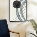 Quadro Decorativo Abstrato Formas Cinza - 70x50 cm