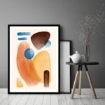 Quadro Decorativo Abstrato Formas Pedras - 70x50 cm
