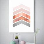 Quadro Decorativo Abstrato Geométrico Rosê - 70x50 cm