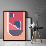 Quadro Decorativo Abstrato Janela Vista Escada - 70x50 cm