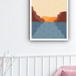 Quadro Decorativo Abstrato Mar Pedras - 70x50 cm