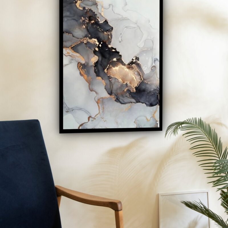 Quadro Decorativo Abstrato Mármore - 70x50 cm
