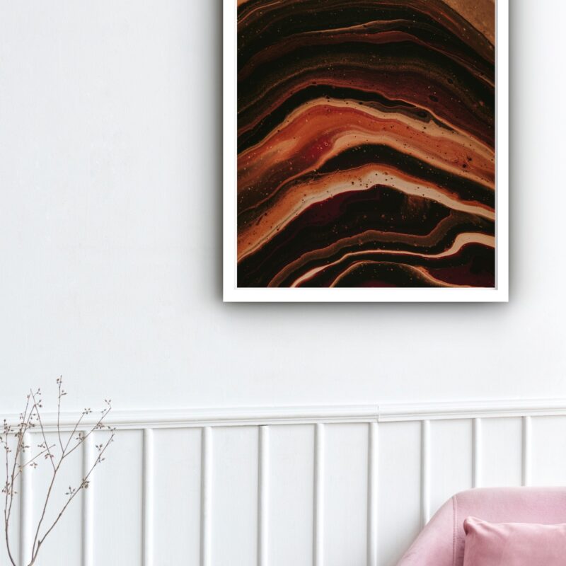Quadro Decorativo Abstrato Marrom - 70x50 cm