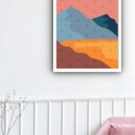 Quadro Decorativo Abstrato Montanha Cores - 70x50 cm