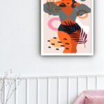 Quadro Decorativo Abstrato Mulher Tropical - 70x50 cm