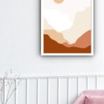 Quadro Decorativo Abstrato Paisagem Montanhas - 70x50 cm