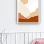 Quadro Decorativo Abstrato Paisagem Sol - 70x50 cm