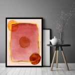 Quadro Decorativo Abstrato Quadrado Dourado - 70x50 cm