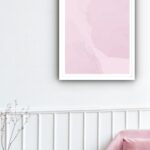 Quadro Decorativo Abstrato Rosa Claro - 70x50 cm