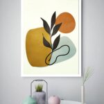 Quadro Decorativo Abstrato Sol Ramo - 70x50 cm