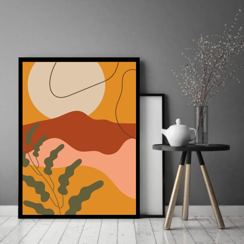 Quadro Decorativo Abstrato Sol Vale Folha - 70x50 cm