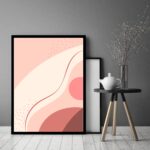 Quadro Decorativo Abstrato Tons Rosê - 70x50 cm