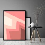Quadro Decorativo Abstrato Tons Rosê Quedas - 70x50 cm