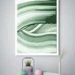 Quadro Decorativo Abstrato Traços Verde - 70x50 cm