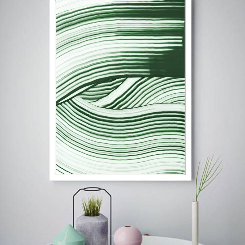 Quadro Decorativo Abstrato Traços Verde - 70x50 cm