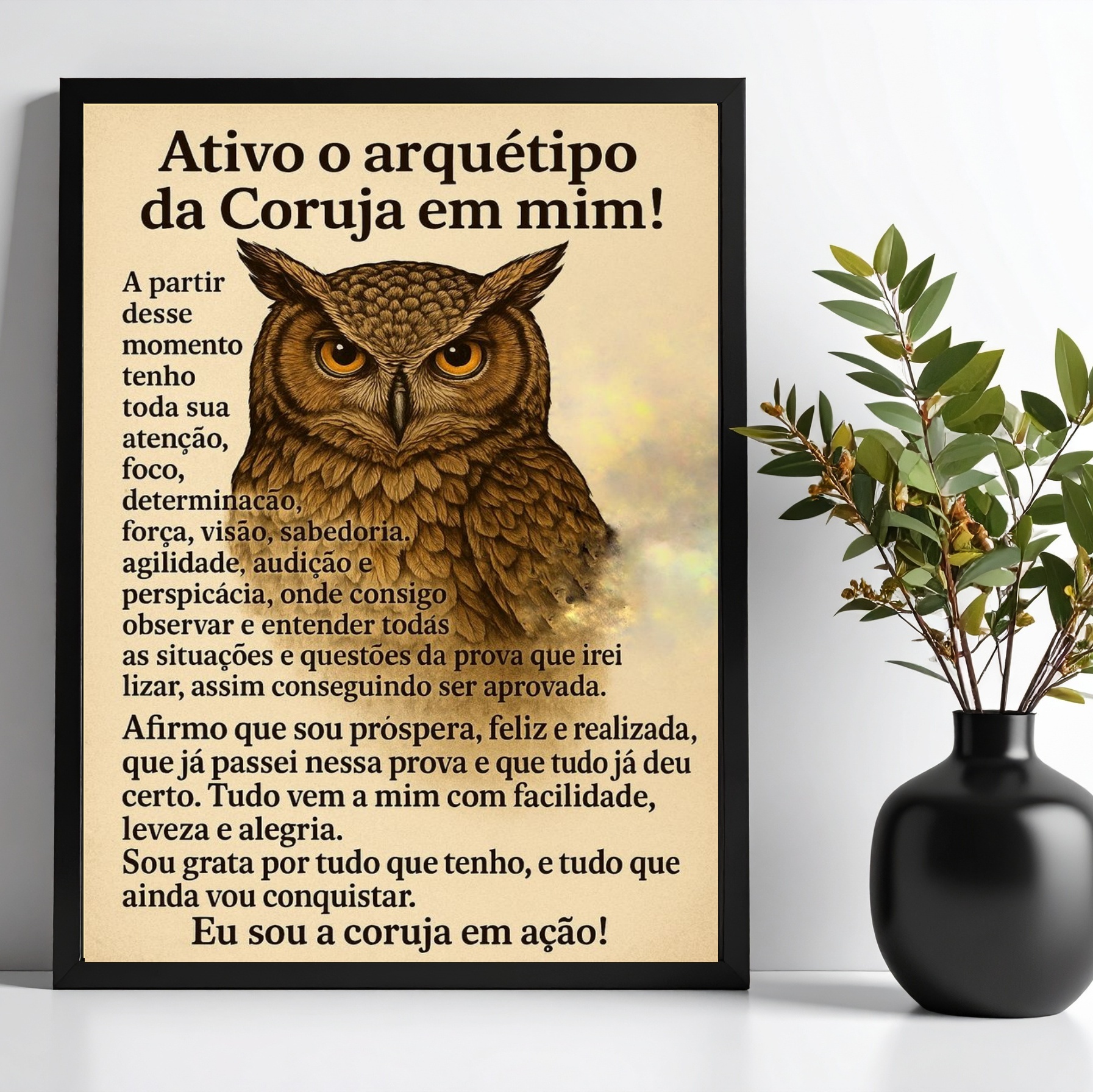 Quadro Decorativo Arquétipo Coruja Ativação