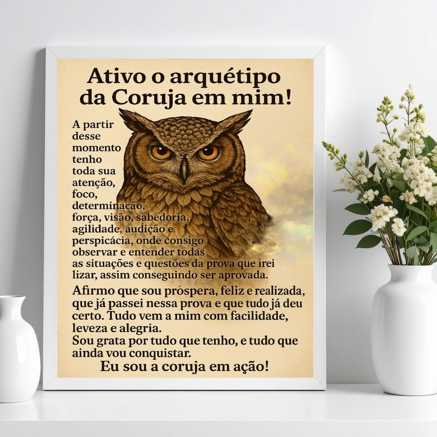 Quadro Decorativo Arquétipo Coruja Ativação b