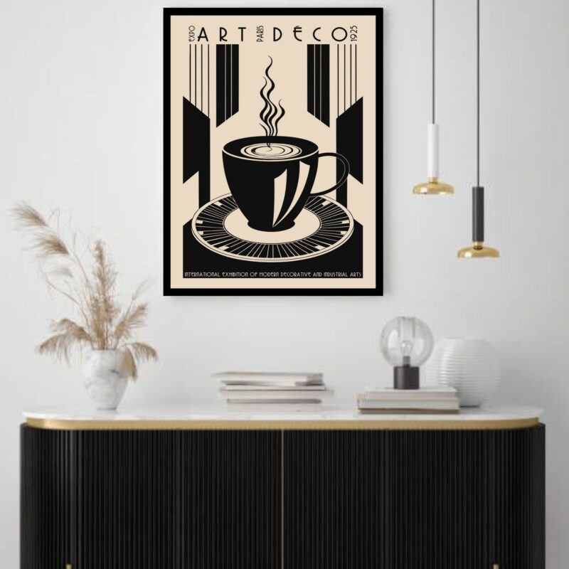 Quadro Decorativo Art Deco Café - 70x50 cm