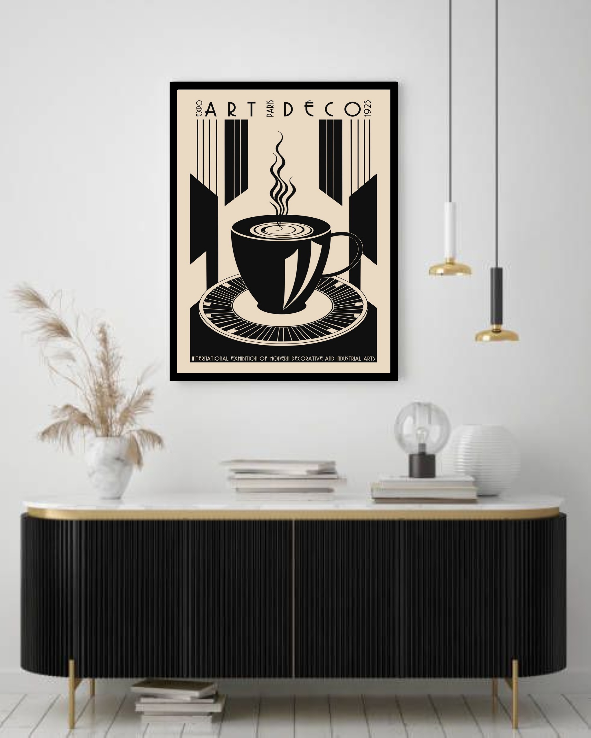 Quadro Decorativo Art Deco Café - 70x50 cm